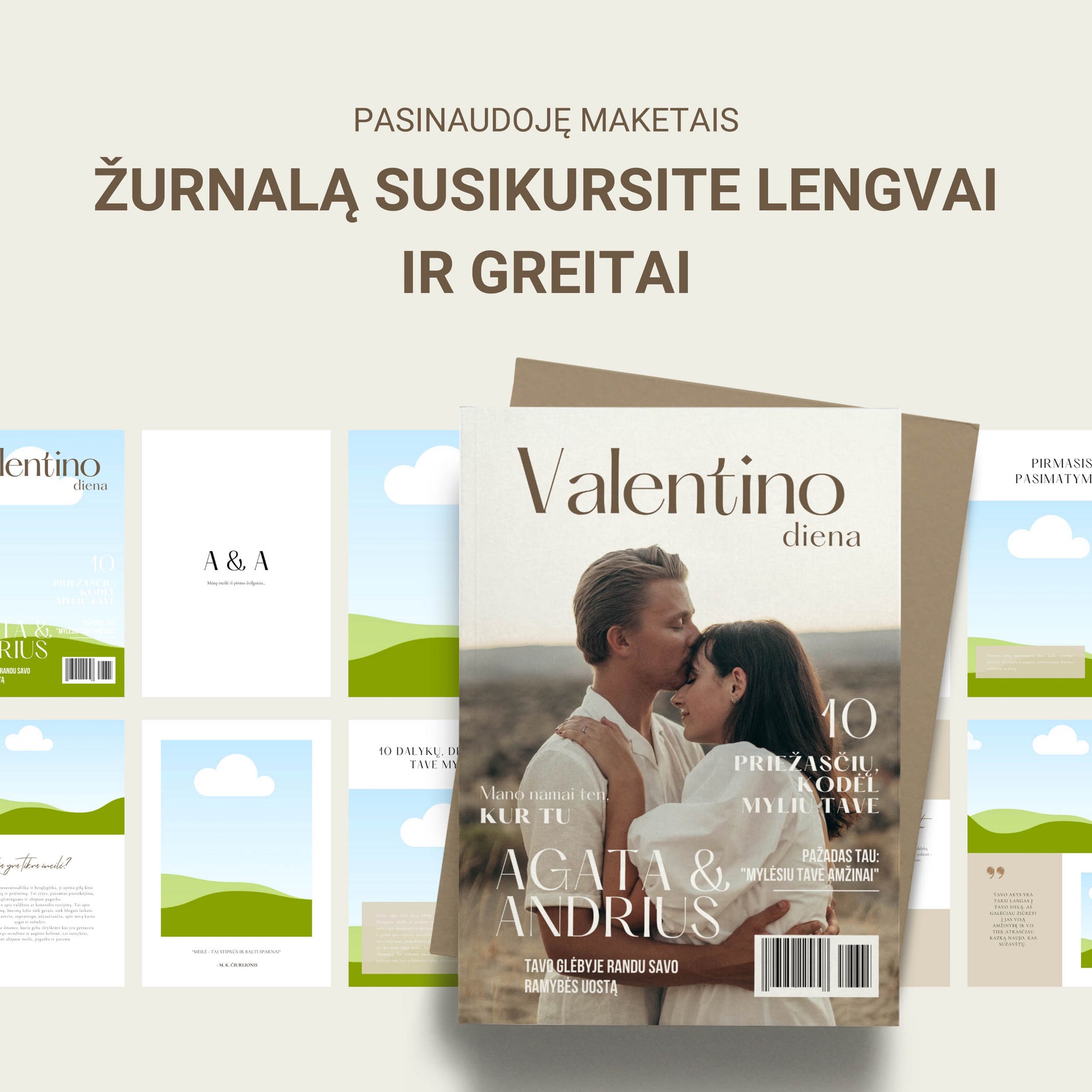 Žurnalo maketas "Valentino dienos proga"